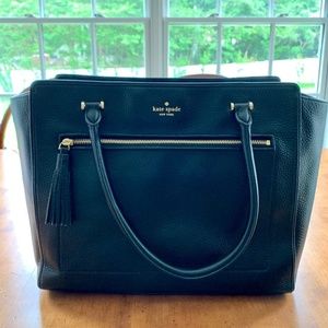 kate spade black tassel tote bag